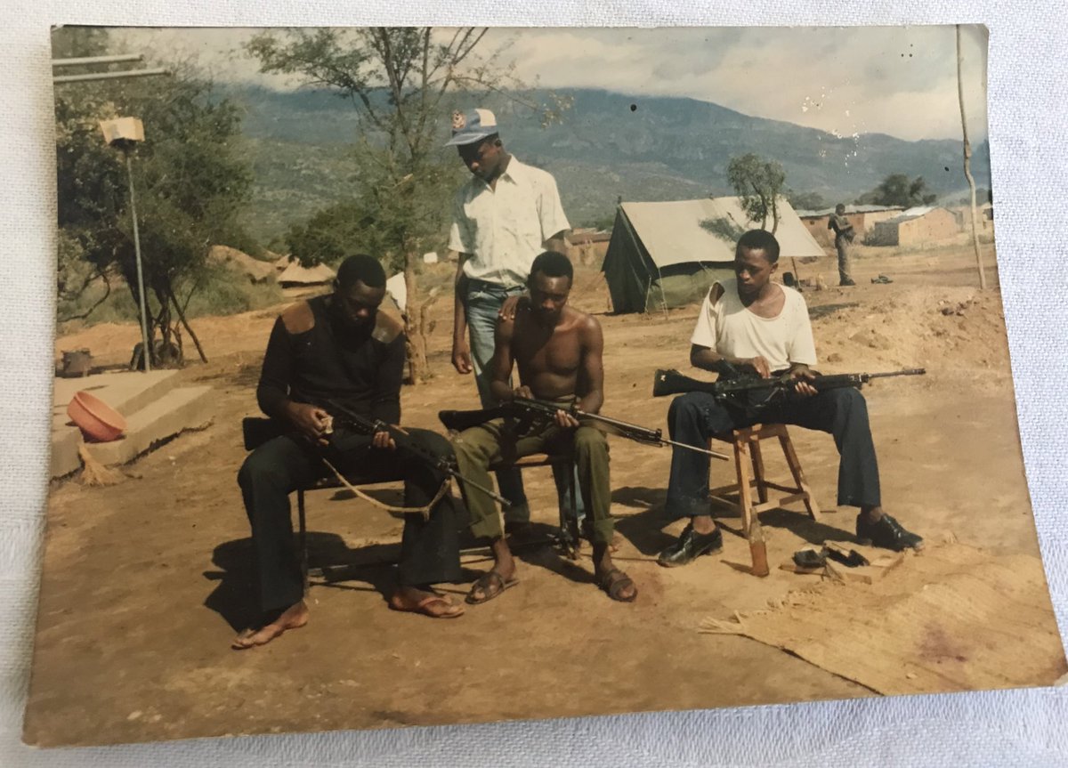 quaggmaya's tweet photo. #Kerio Valley has never been a safe place for our cops 👮♂️.. Here’s a photo of my old man and his colleagues getting ready to face off with the bandits in 1984, armed with what looks like some 7.62mm L1A1 SLR machine guns and some big ass HK G3 rifles. https://t.co/2M08NzW5YT