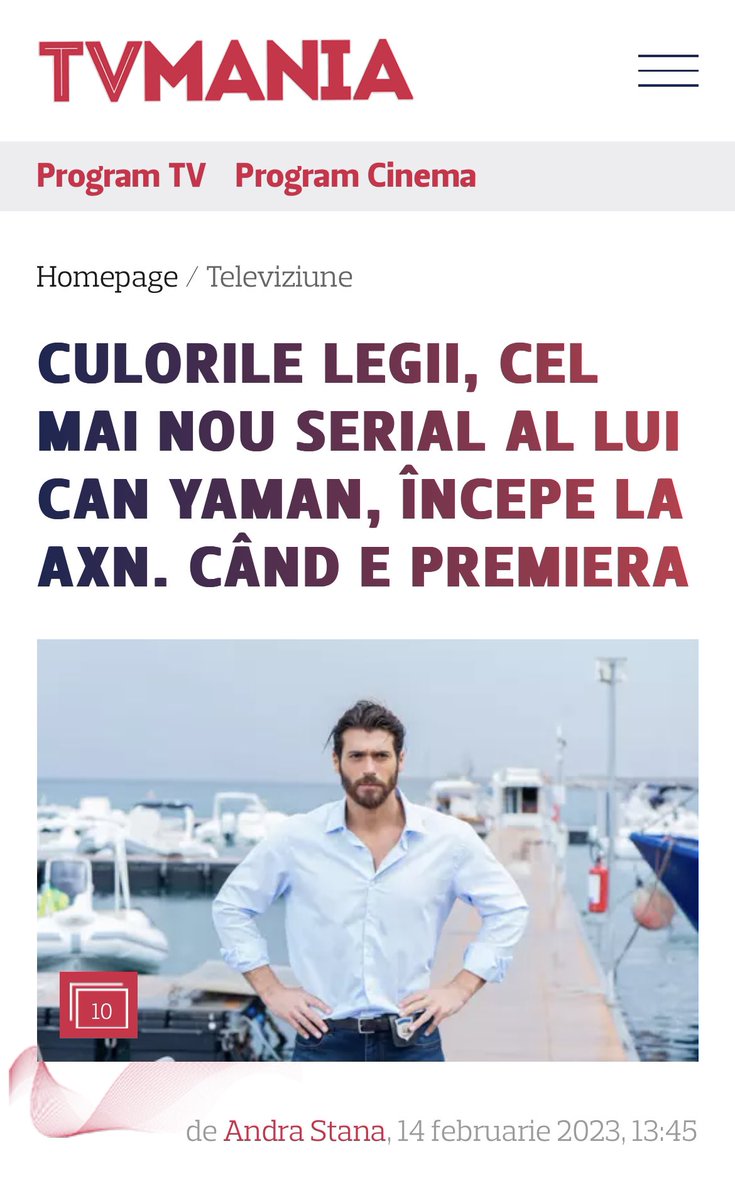🇷🇴 📺 | AXN Romania - #CanYaman new series #ViolaComeIlMare under names Culorii Legii (The colours of the Law) will premier on AXN Romania on Tuesday 7th March 2023 at 21:00 CET with double episodes. 

tvmania.ro/culorile-legii…