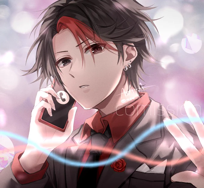【告知】ℋℐℳℐ𝒦𝒪様()の『#携帯恋話』歌ってみた動画のサムネイルイラストを描かせて頂きました!かっこいい歌声を是非チェックしてみてください動画はこちら   