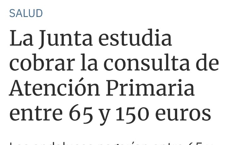 J_Zaragoza_'s tweet photo. El PP de Moreno Bonilla quiere cobrarte 150€ por cada visita a tu médico de atencion primaria, para poder bajar los impuestos a los ricos. https://t.co/4NBLVSgin1