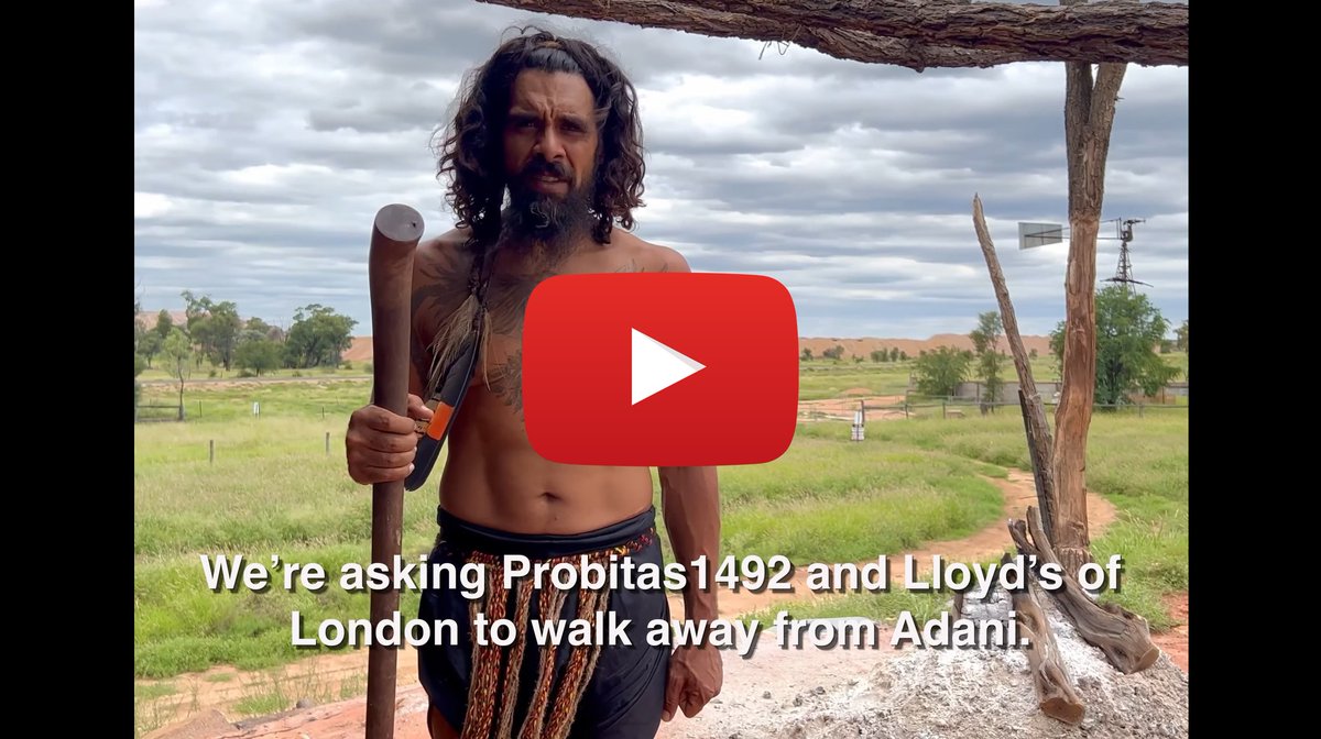 CoalActionUK's tweet photo. “Adani does not have our free, prior and informed consent to have his mine. By @Probitas1492 insuring Adani's Carmichael's rail network, you are assisting in the breaches of my human rights by allowing him to destroy my sacred sites." Full 🎥 https://t.co/gPJcas2h9Z https://t.co/rrxIsoTi2K