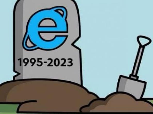 MarciRabo's tweet photo. "14 febbraio 2023: il #browser di Microsoft è stato ritirato dal mercato e non è più accessibile. Quando si clicca sull'icona blu, Windows propone di passare a #Edge il suo nuovo browser. Insomma, non c'è scelta." #InternetExplorer #browserwars 

➡️ https://t.co/hD719bwfyf https://t.co/GXRIX09EW8