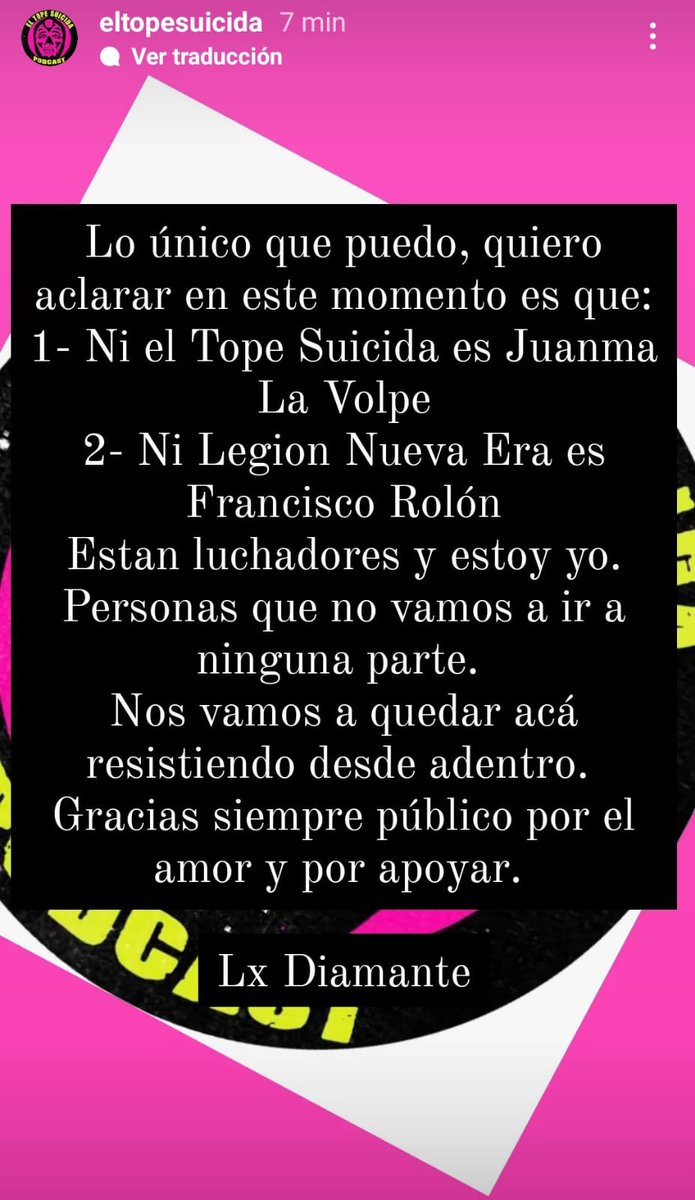 No sólo decidió romper este proyecto. Rompió 10 años de amistad... 
Eras mi hermano Juanma. Yo se, yo espero q te des cuenta....