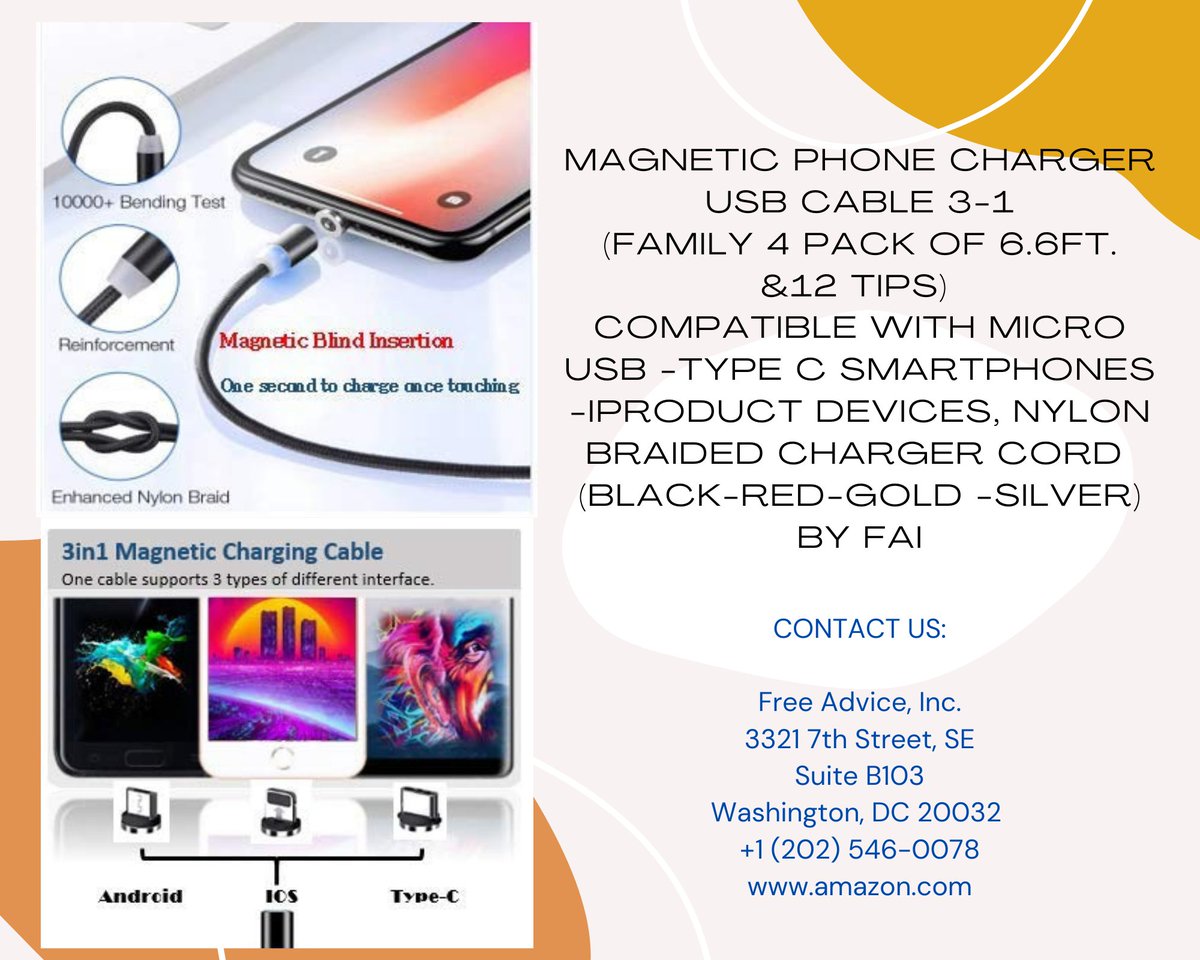 UNIVERSAL COMPATIBILITY 3n1. Designed to work conveniently with devices Type-C  Mirco  iProduct ports. Does not work on Boost Mobile Phone.
#3in1 #magnetic #phone #charger #microUSB #typeC #iProducts Get yours now! Click the link below.
amazon.com/dp/B08F2MTBXP/…