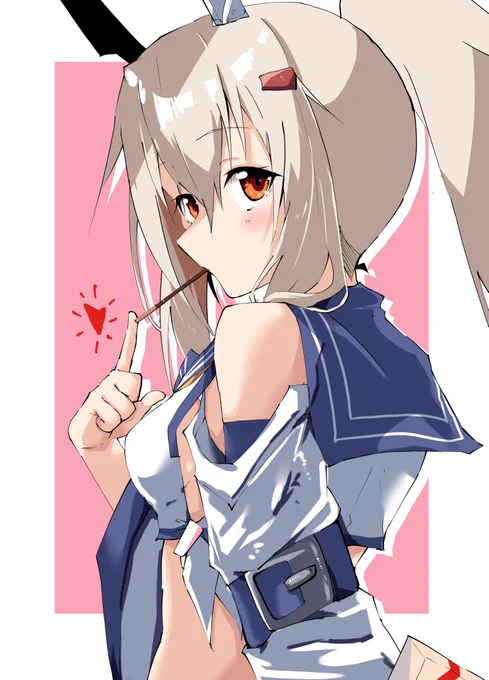 指揮官、綾波とポッキーゲームする、です勝ったら…チョコ、あげるです#アズールレーン 