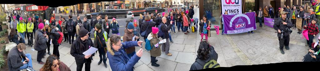 We are here! Do you the employers hear us? We aren't going anywhere until we get our pensions back and fair pay and working conditions. The university is ours! 

#ucuRISING <a href="/ucu/">UCU</a>