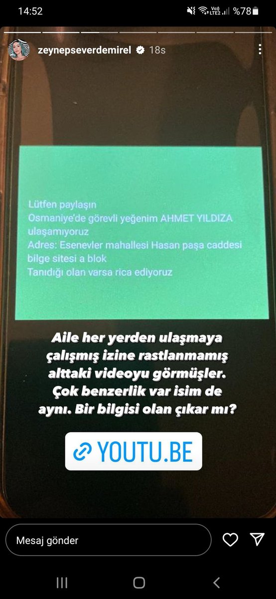 selossscuk's tweet image. Yetkili kişiler sesimizi duyurun lütfen!!
Ahmet Yıldız'a ulaşamıyoruz kayıp!!!
Osmaniye esenevler mahallesi hasan çenet caddesi Bilge sitesi 
Lütfen yayın yardım edin.
#volkandemirel 
#ahbap
#AFAT 
#babalatv 
#OguzhanUgur 
#afaddabizimahbabda 
#depremzede
#HalukLevent
