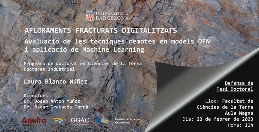 📢 Next PhD Defense:
Laura Blanco Núñez
🗓️ 23rd February 2023 #savethedate 
#irgeomodels #recercaub #cienciesdelaterra @earthsciences
@geologiaub @lablanu