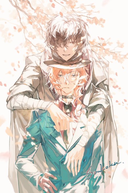 文スト「#文スト #太中 #双黒#BSD #dachu #soukoku Happy V 文スト「#文スト #太中 #双黒#BSD #dachu #soukoku Happy V