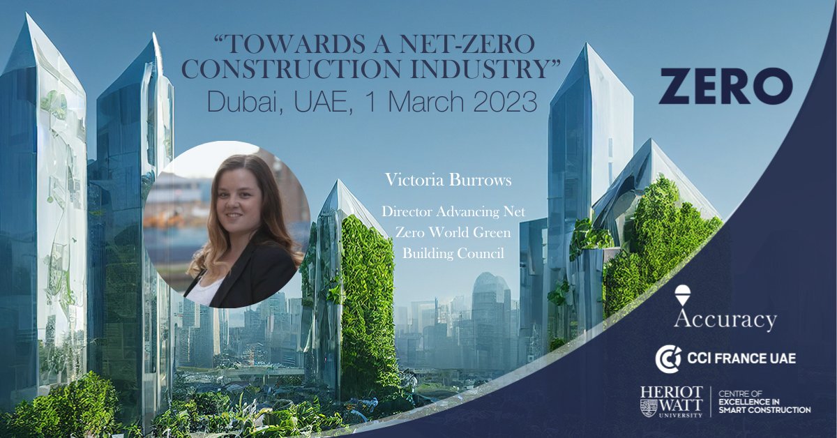 I’ll be in Dubai on 1 March for the ZERO Accuracy event ‘Towards a net zero construction industry’ being held at the <a href="/HeriotWattUni/">Heriot-Watt University</a>. Find out more about this event by following this link: bit.ly/3Ywaut9 

#AdvancingNetZero #NZCBCommitment #BuildingToCOP28
