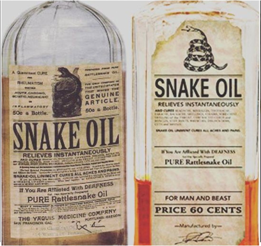 #snakeoil cures #deafness for all #achesandpains for man and beast. #science #medicine