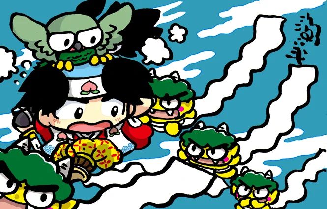 #ふんどしの日 桃太郎活劇のフンドシ鬼、描きました。 