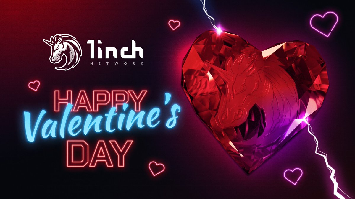 1inch's tweet photo. Happy #ValentinesDay #1inchfam! ❤️

🫶 Remember, only love and #DeFi will save this world.

#ValentinesDay2023 #1inch #crypto https://t.co/XZ8v9mSueY