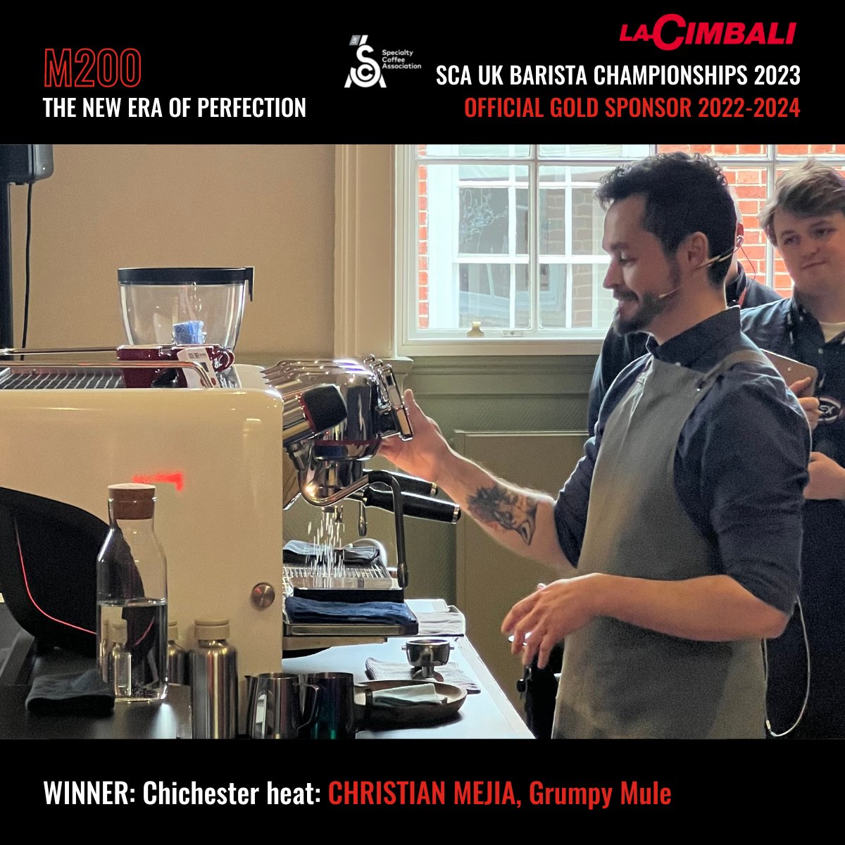 Cimbali_UK's tweet photo. Big congrats to Christian, an excellent result. See you in Elstree for the semis 👏☕🤩
#coffee #barista #UKBC #UKBC2023 #scaukbc2023 #specialtycoffee #grumpymulecoffee #coffeestartshere https://t.co/TfPV16HMKt