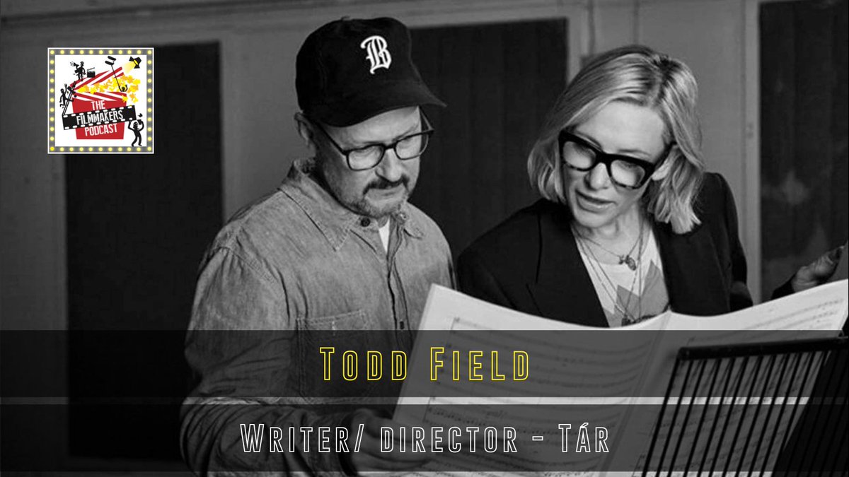 filmmakerspod's tweet photo. Oscar-nominated director Todd Field chats with @GilesAlderson and @DirDomLenoir about his Academy Award-nominated feature ‘Tár’.

He talks:

- Casting Cate Blanchett
- How he wrote ‘Tár’
- Advice for filmmakers &amp; more…

Ears here: 
https://t.co/nEe8GtOOvg
https://t.co/hvOJ9dBTIq https://t.co/HPPxPoQguq