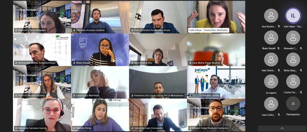 ¡2ª sesión de Santalucía Impulsa #Empleados con <a href="/iratilekue_/">Irati Lekue</a>! 👥

Tras el módulo sobre la importancia de #comprender, hoy los #intraemprendedores se han formado con el término #divergir: trabajar la #ideación, analizar tendencias y la competencia y la estrategia del #OcéanoAzul.