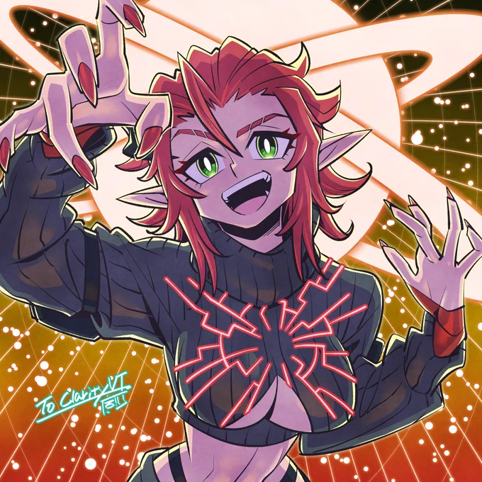 Thanks for the request on commissions! (by Skeb)Client's original character.That chest effect is so unique and cool! 