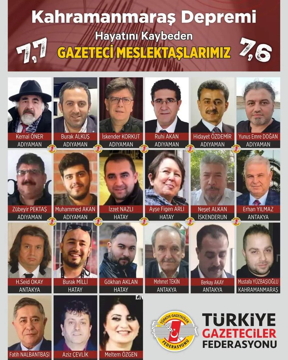 nahoshaber's tweet photo. Depremde hayatını kaybeden meslektaşımıza Yüce Allah'tan rahmet, aile ve sevenlerine başsağlığı diliyoruz. Mekanları cennet olsun. 😢 #Gazeteci #Basın #Ölüm #Deprem #Enkaz #Türkiye #Vefat #TürkiyeTekYürek #Yardım https://t.co/JVKLaIKi3t