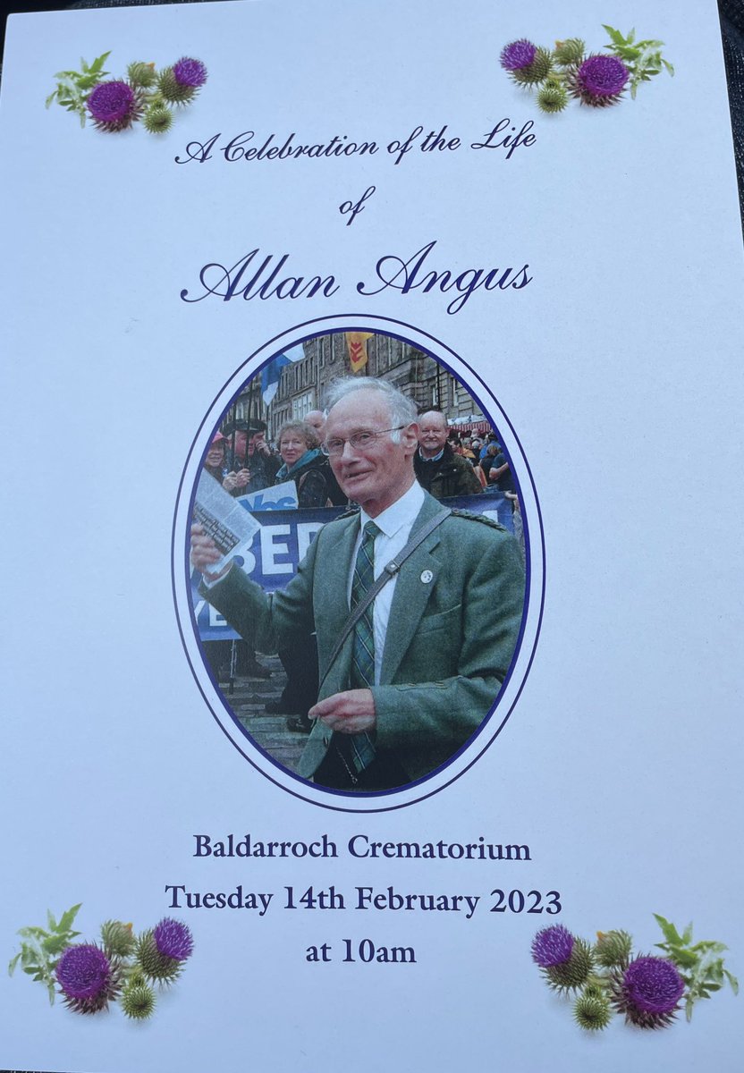 A great turnout today to say farewell to one of the very best people, Allan Angus. Allan was an @theSNP stalwart, dancer extraordinaire and an all round good guy. All the best Allan and I hope that there is MacAllan on tap and ceilidh dancing galore wherever you are.