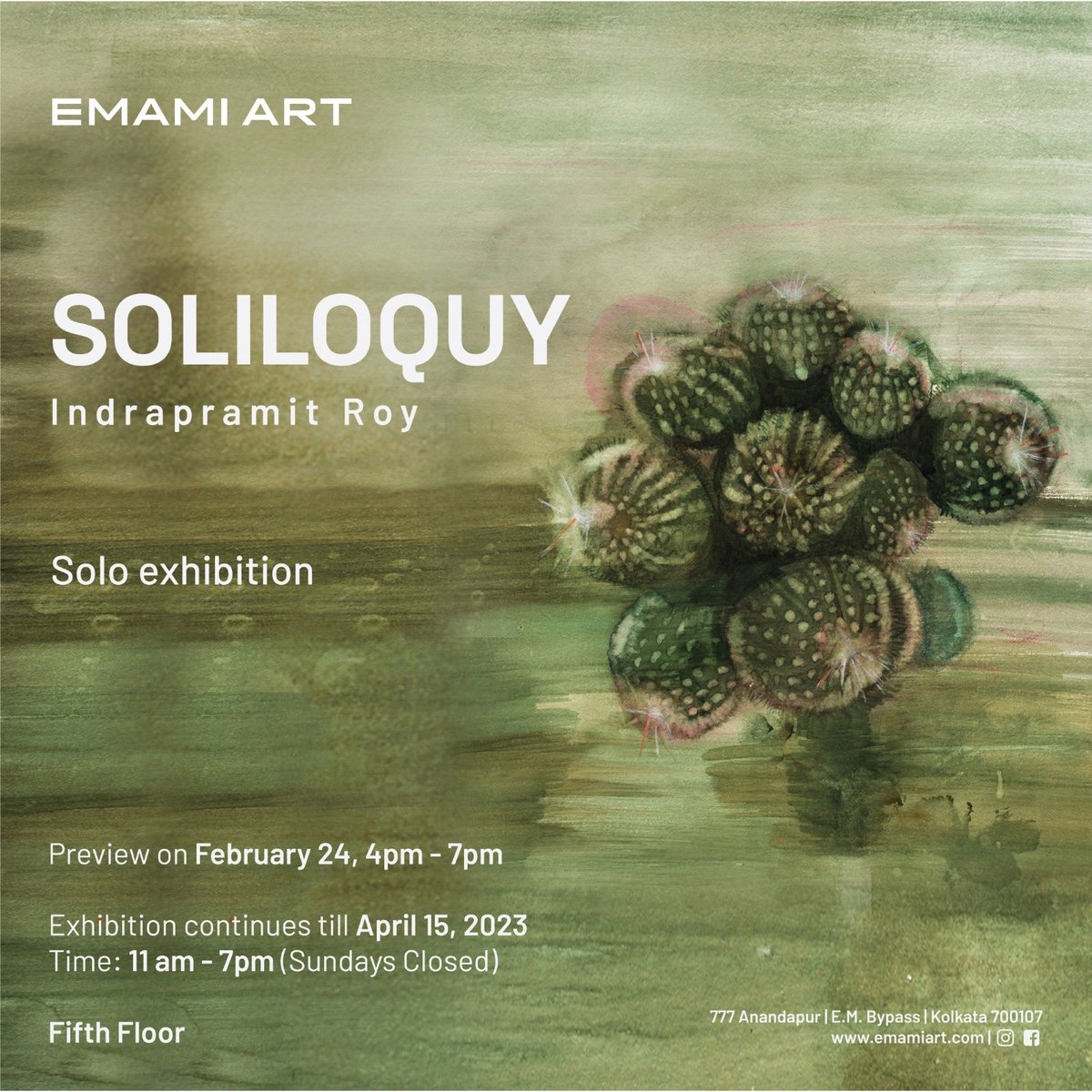 The solo exhibition presenting the recent watercolours and prints by Indrapramit Roy is conceptualised around Soliloquy, the dialogues between the artist and the self during the pandemic days.

#contemporaryartexhibition #artexhibition #artsociety #artcommunity