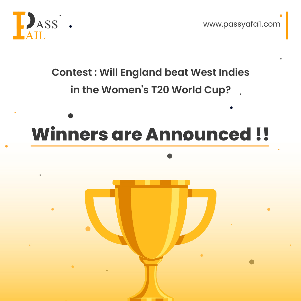 Team_Passyafail's tweet photo. #ResultAnnounced 

Thank you for your immense participation in our latest contests. Their results have been announced!

You can check out the results here - https://t.co/svcseAbgmX
 
#PassYaFail #KeepPlayingKeepWinning https://t.co/Jrb4jxMKPo