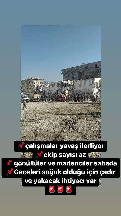 Rönesans Rezidans kurtarma ekiplerinin gece de çalışabilmesi için çadır ve yakacak gerekiyormuş. Hiç olmazsa bunu sağlayın 😥
