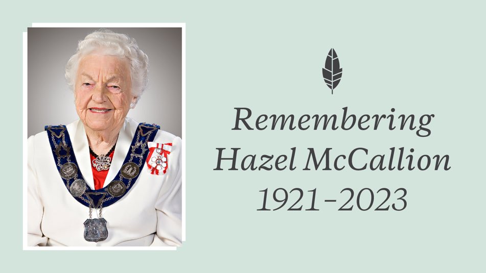 slichterman's tweet photo. It may be #ValentinesDay for most, but @citymississauga it is #HazelMcCallionDay 💙 - a final day of mourning and celebration of life. https://t.co/bhLYtv53jA