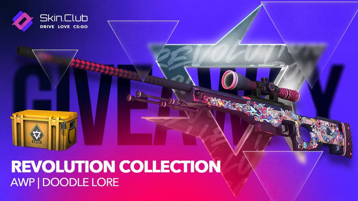 skinclubmedia's tweet photo. Join our Giveaway and win this new AWP Doodle Lore FN from Revolution Collection!

To enter:
🏆 Follow @skinclubmedia
🏆 Like/Retweet this post
🏆 Tag 3 of your friends!

Use special promo 👉 https://t.co/dpVyFHQRPt  👈and open our new event cases! https://t.co/7VSJVLoZ1x
