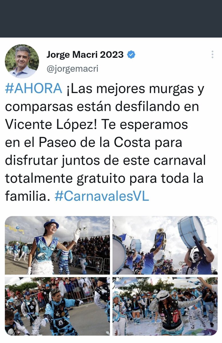 CaroBran's tweet photo. @jorgemacri Ah pero en Vicente López…
Dale Jorge, no subestimes a la gente. Pensá nuevas formas de seducir a tu electorado! 
A mi me encanta el carnaval y es mucha la gente a la que tmb! https://t.co/QwEMaMLRXy