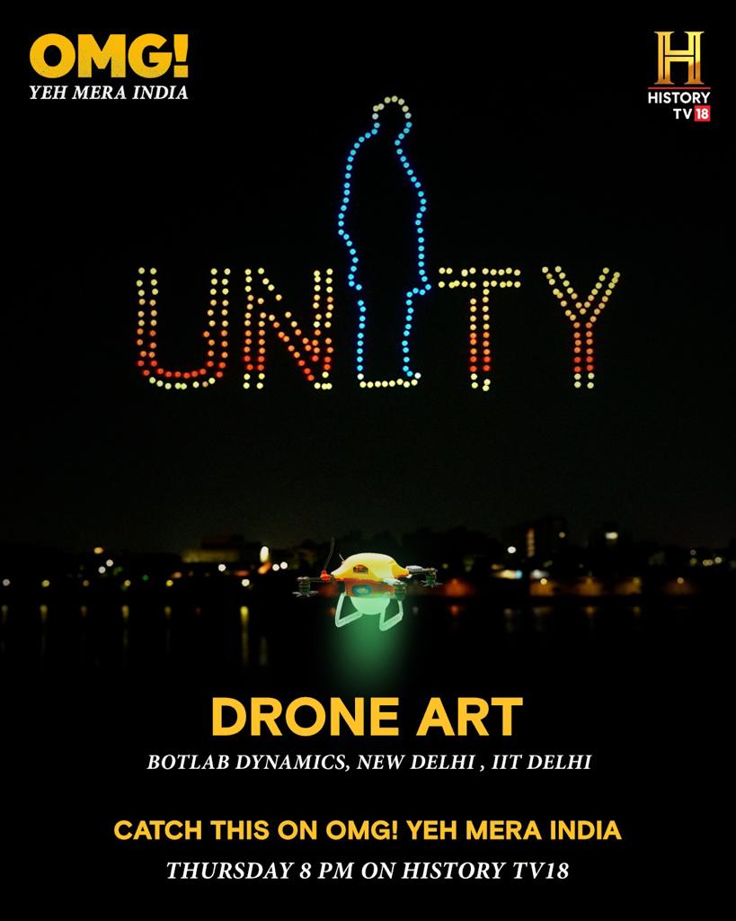 BotLabDynamics's tweet photo. Catch us on @HISTORYTV18 on Thursday, 8 PM (IST) for @OmgMera
@Krushna_KAS @HISTORY @incredibleindia
#drones #dronelightshow #droneshow #droneart #botlabdynamics #technology #historyttv #historynetwork #historytv18 #incredibleindia #madeinindia #omgyehmeraindia #india https://t.co/pyEIEBEb64