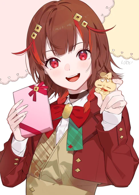 「はい!あ〜〜ん…」(描くたびに塩梅が変わる今年初ねくちゃんですよろしくお願いいたします。)#福舞ねく#オリジナル 