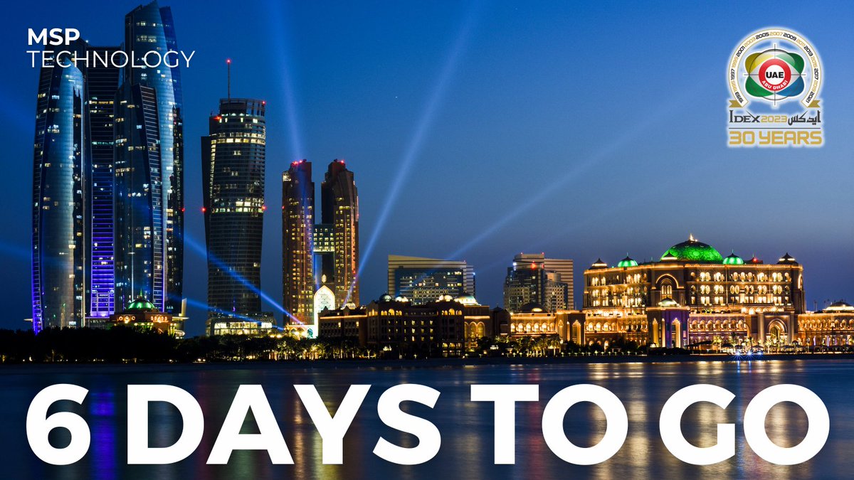 6 days and counting! <a href="/IDEX_UAE/">IDEX</a>  is just around the corner and we can't wait to showcase our cutting-edge systems. See you in Abu Dhabi! #IDEX2023 #defence #defencetechnology