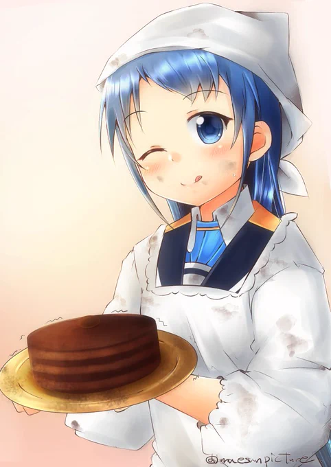 今年もチョコケーキ準備万端の五月雨ちゃん 