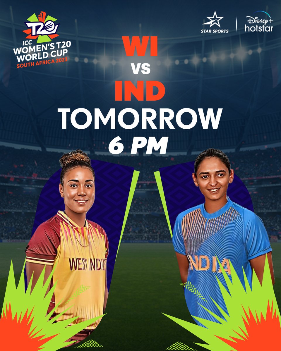#TeamIndia will go up against the #Windies tomorrow, and we’re pumped up! 💯
Are you ready to witness h̵i̵s̵ #HerStory being created? 💪🏼
Tune-in to #WIvIND at the #T20WorldCup tomorrow, 6 PM onwards, only on Star Sports Network & Disney+Hotstar
#BlueKnowsNoGender #BelieveInBlue