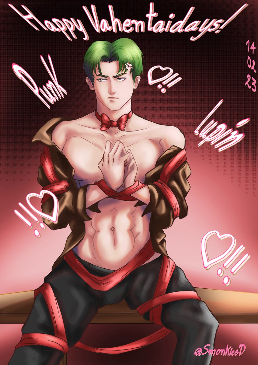 SmonkiesD's tweet photo. Happy Valentine’s Day  here’s my big boy he came to serve you with his booboo😜❤️🤎

#painting #paintings #drawing #anime #renders #gay #gayboy #muscle #bara #hot #hotboys #procreate #procreateart #valentine #valentines #smonkiesd #rihanna #chocolate #red #Green https://t.co/bYP6YJh4er