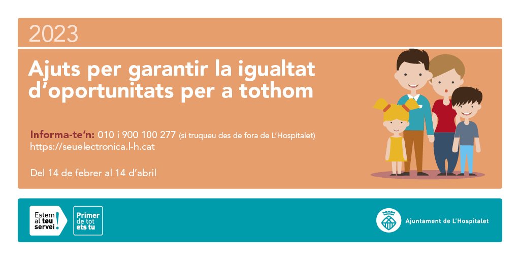 LHAjuntament's tweet photo. 🔶Obert el termini per demanar l'ajut econòmic per fer front a les càrregues associades a l’habitatge habitual.
🔷Els tràmits s'han de fer a les regidories de districte fins al 14 d’abril.
Consulta la informació
ℹ️https://t.co/AYhYBITMOQ
ℹ️https://t.co/wCm5AN04XN
#modelLH https://t.co/st9pcEnSqb