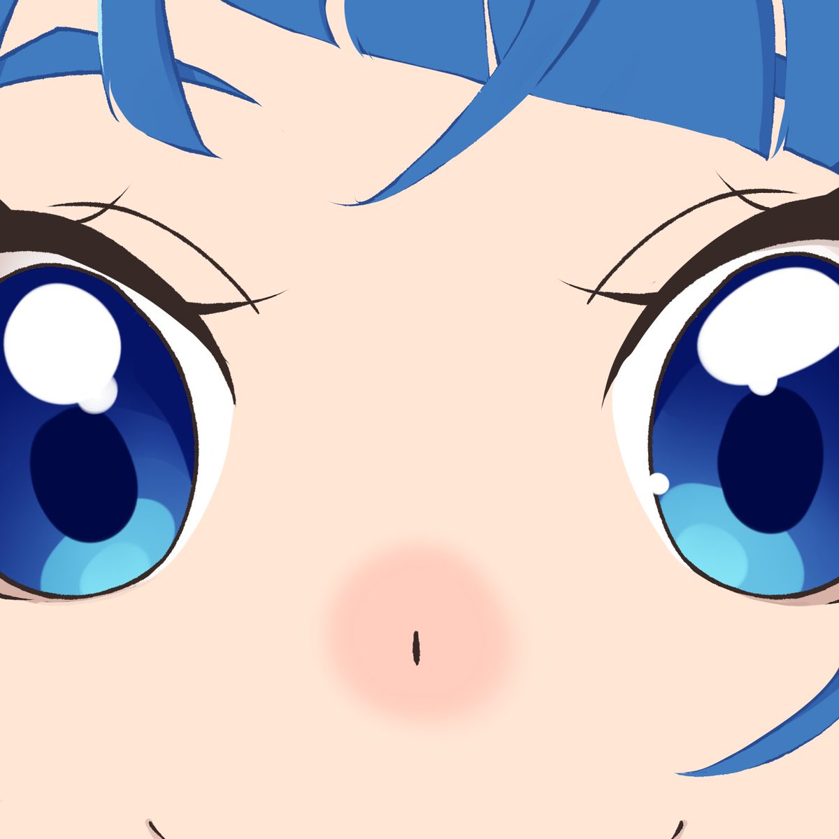 solo 1girl blue eyes blue hair close-up looking at viewer smile  illustration images