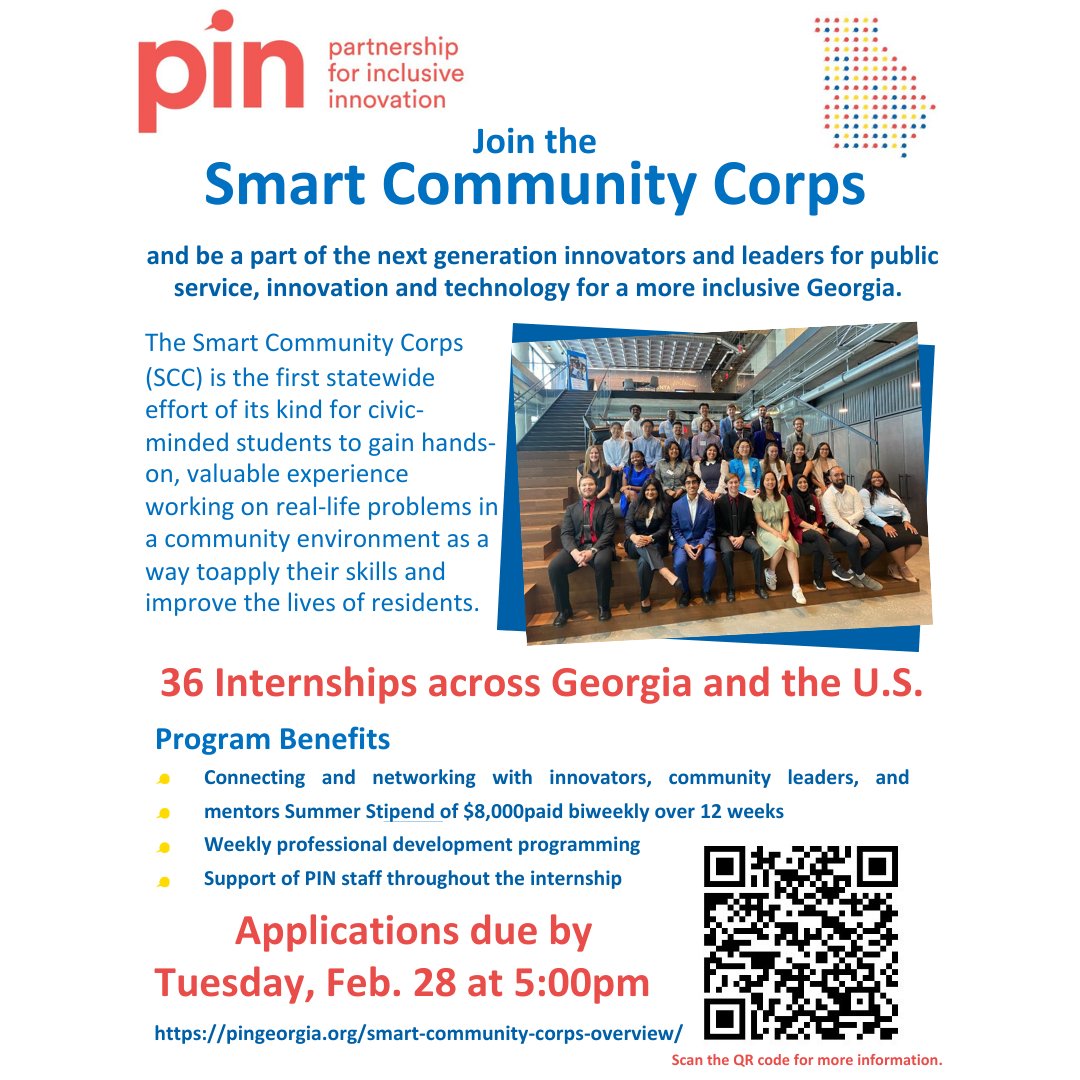 Join the Smart Community Corps and be a part of the next generation of innovators and leaders in Georgia!