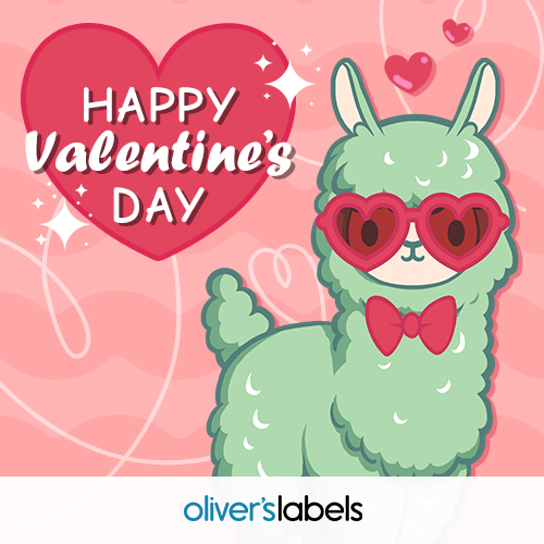 😍 Happy Valentines Day from the Oliver's Labels team. Thanks for sticking with us! 🦙