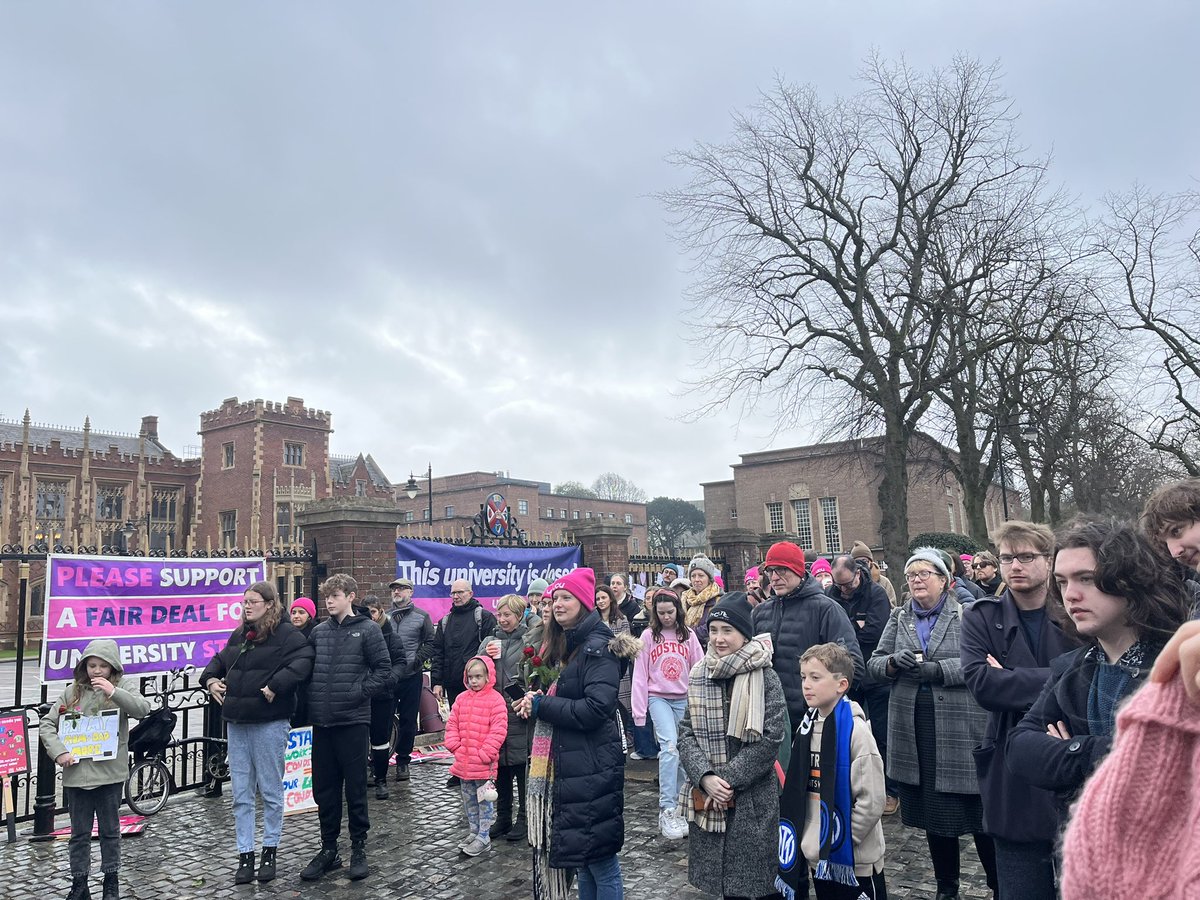 DrAmandaSlevin's tweet photo. #love was in the air @ucuatqub #ValentineDay #strike with great #solidarity &amp; energy among staff. And students, like my lovely cousin Jack who, only in 1st yr, brought donuts for us!

If only @QUBelfast @UniversitiesUK @UCEA1 showed us some love 

#Endcasualisation #ucuRISING https://t.co/aiKV5fQmCl