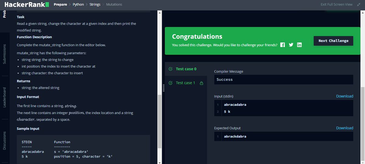 MerinMaryShibu's tweet photo. Day 11☑️ 
#100DaysOfCode 
#Python 
#HackerRank
#Coding https://t.co/4Rj8b73EVO
