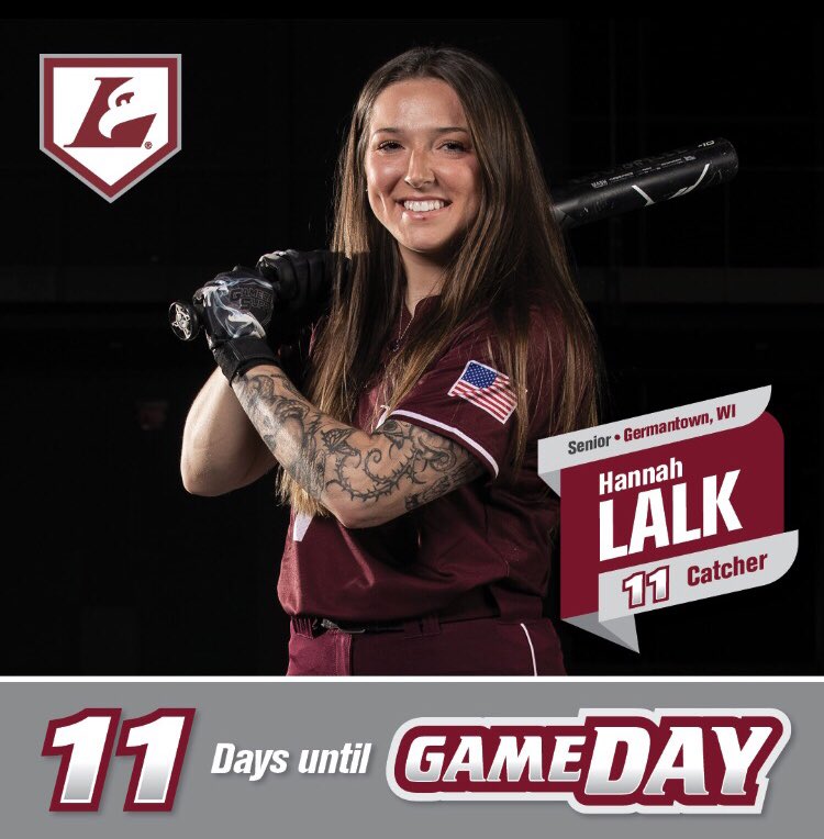 UWLSOFTBALL's tweet photo. .@HannahLalk 
Favorite Food:Cheesy chicken&amp; rice 
Favorite Animal:Alaskan Malamute 
Game Day Superstition(s):KT choc chip cookies/McDonald’s McMuffin/never step on the chalk
Favorite Pro Sports Team:Athletes Unlimited🥎
Favorite Road Trip Snacks:Cheez-Its, 🍒Dr.Pepper 
#11Days 🦅 https://t.co/kTorGi18Ml