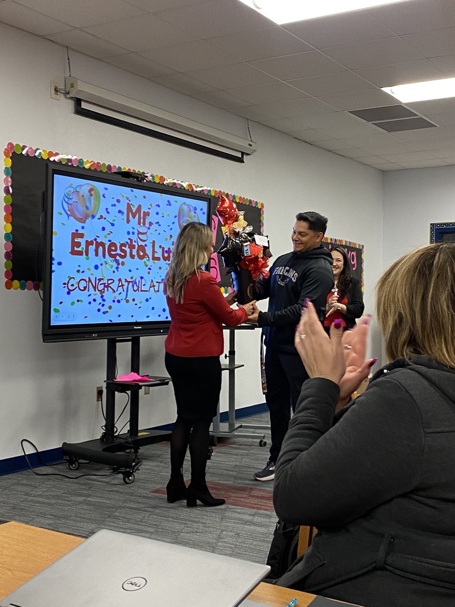 cespar04's tweet photo. Twenty years ago, this young man entered my classroom - very polite and driven. I’ve had the pleasure of working alongside Coach Lujan and today I got to witness the fruit of my labor. Congrats, Coach @ErnestoLujanJr1 for being selected 22-23 REMS TOY! #bestillmy❤️@REMS_FALCONS https://t.co/jZQkSpIJp1