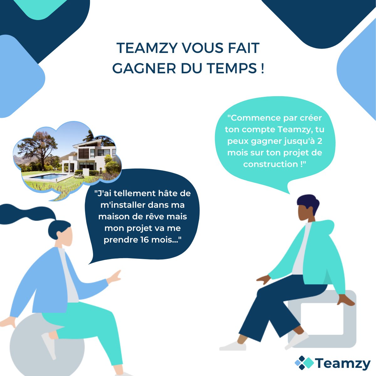 ⏱️ Teamzy peut vous permettre de gagner jusqu'à 2 mois sur votre projet de construction !

💫 Grâce à la centralisation des démarches, des partenaires et des échanges sur un seul et même outil.

🏡 Teamzy, le parcours immobilier réinventé !

#teamzy #parcoursimmobilier