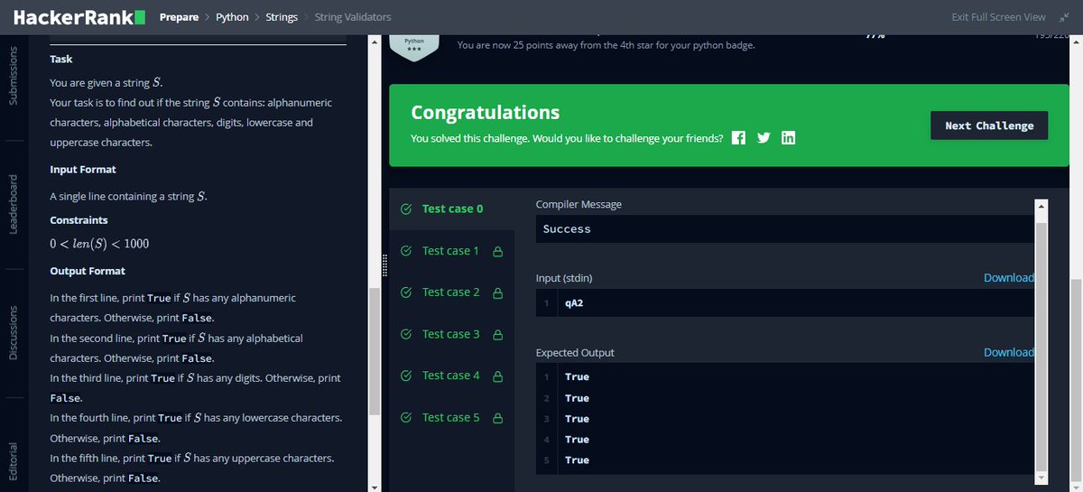 MerinMaryShibu's tweet photo. Day 12☑️ 
#100DaysOfCode 
#Python 
#HackerRank
#Coding https://t.co/ay6YFUjodg