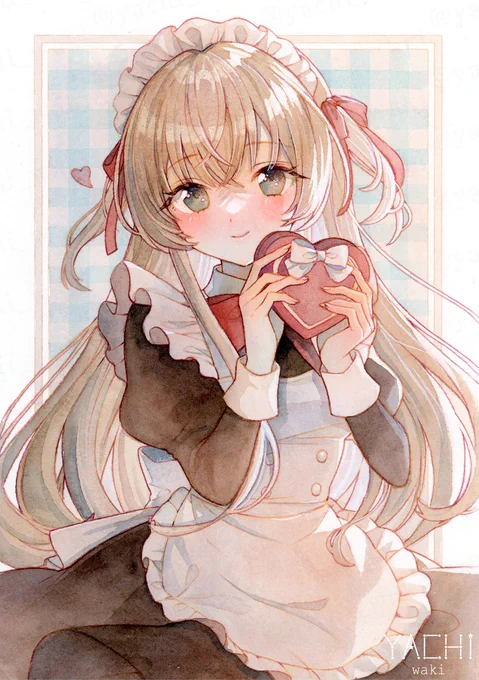30分ほど遅刻で完成いたしました・・・バレンタイン絵完成です#水彩 