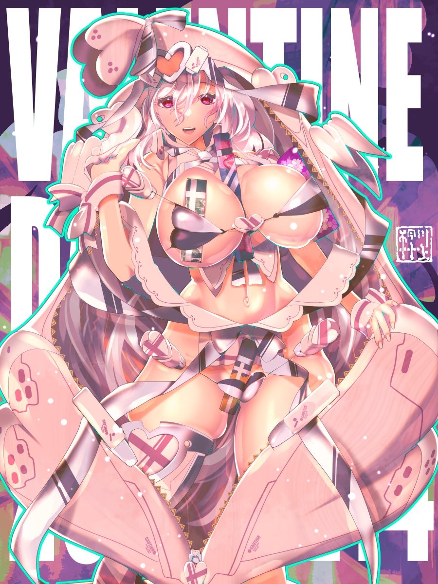 「バレンタイン絵でアソート袋の精霊(黒・白) 」|川上稔のイラスト