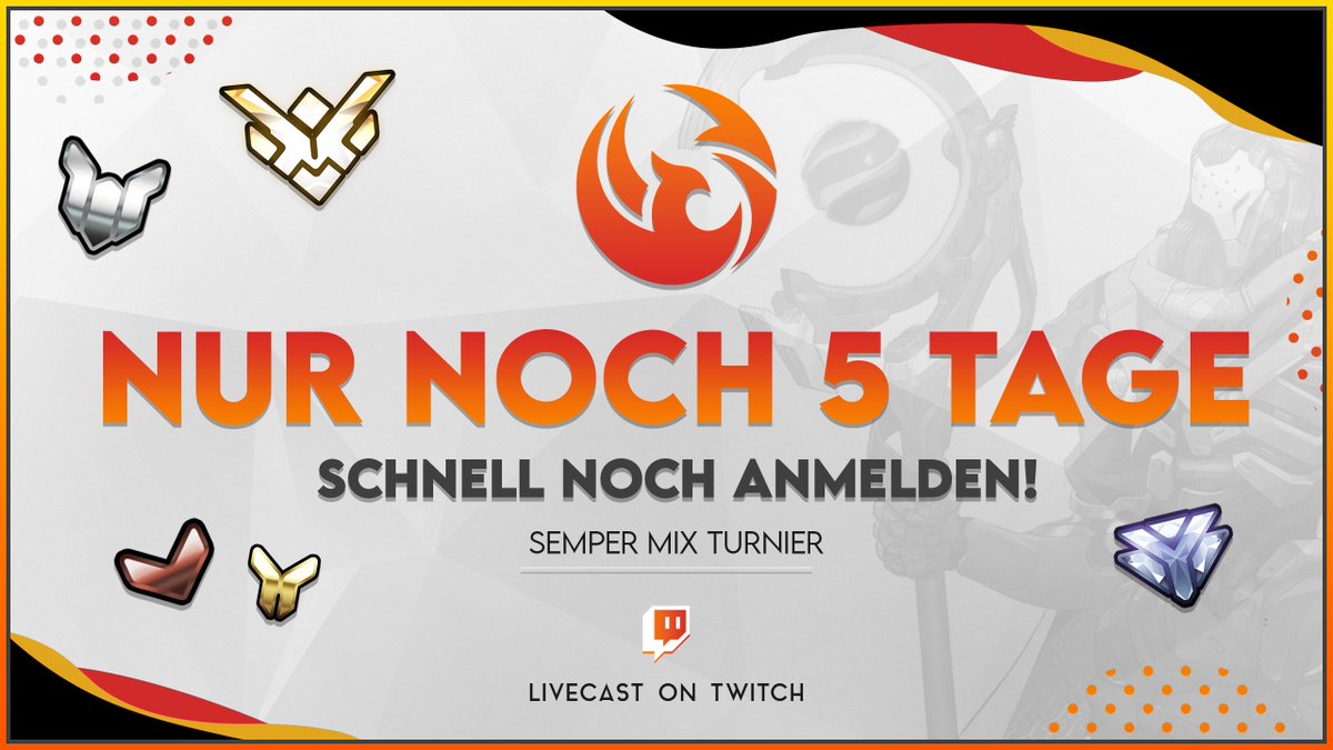 SemperCommunity's tweet photo. Jetzt für den Overwatch Mix Cup anmelden!
Werdet Teil eines Teams aus 5 ausgewählten Spielern und spielt in unserem Turnier am 04. und 05. März!
✏️Zur Anmeldung:
https://t.co/X713iQmLJM
#SemperMixCup #Overwatch https://t.co/Kil3xpFCAQ