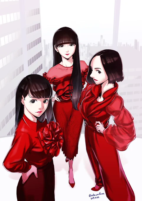 いやぁそれほどでも…#Perfumeらっふらふ #perfume_fanart 