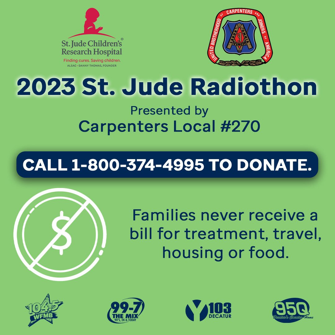 997themix's tweet photo. You can make a difference. Become a Partner In Hope. Call 1-800-374-4995 or visit https://t.co/pa5TptxD2F. #musicgives @StJude https://t.co/e6qnsEd6V8
